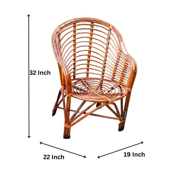 Swadeshi Bamboo Cane Rattan Arm Designer Heena Chair for Home, Office, Restaurant, Hotel, Garden & Balcony (Set of 4 chair with table) - swadeshibamboo