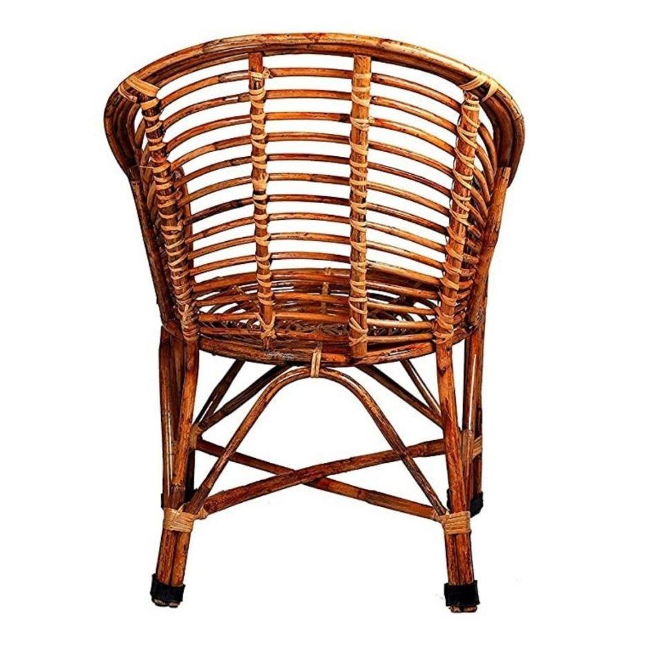 Swadeshi Bamboo Cane Rattan Arm Designer Heena Chair for Home, Office, Restaurant, Hotel, Garden & Balcony (Set of 4 chair with table) - swadeshibamboo