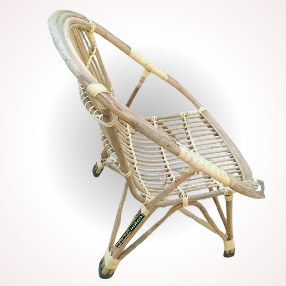 Swadeshi Bamboo Cane Rattan Arm Designer Chair  (Set of 2) for Home, Office, Restaurant, Hotel, Garden & Balcony