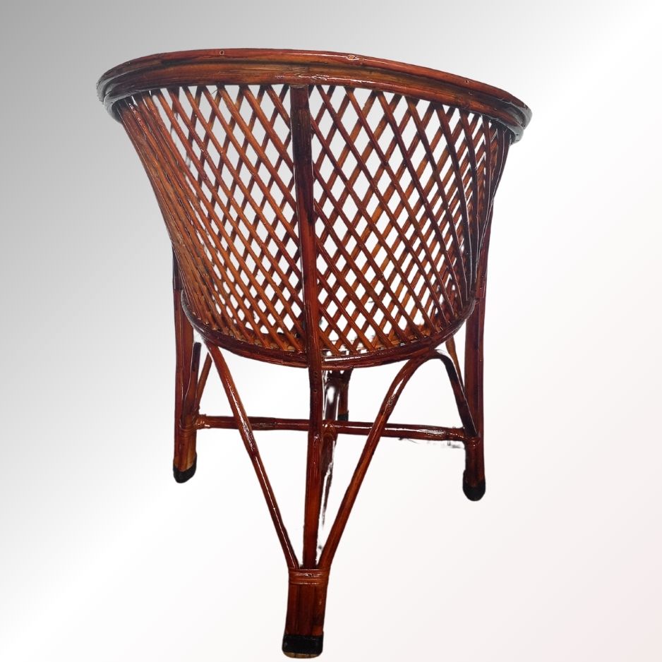 Swadeshi Bamboo Cane Rattan  Arm Designer Jali Chair for Home, Office, Garden & Balcony (Set of 1 chair)