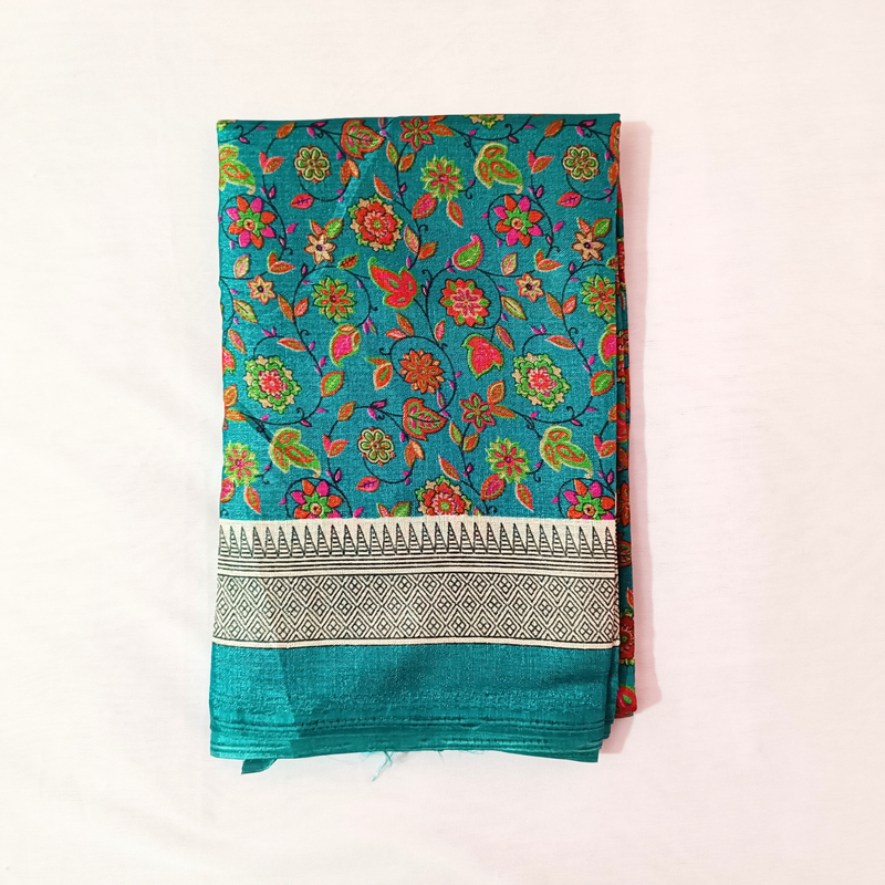 Block print Bamboo Art Silk Dupatta I Women's Printed Dupatta (Green)