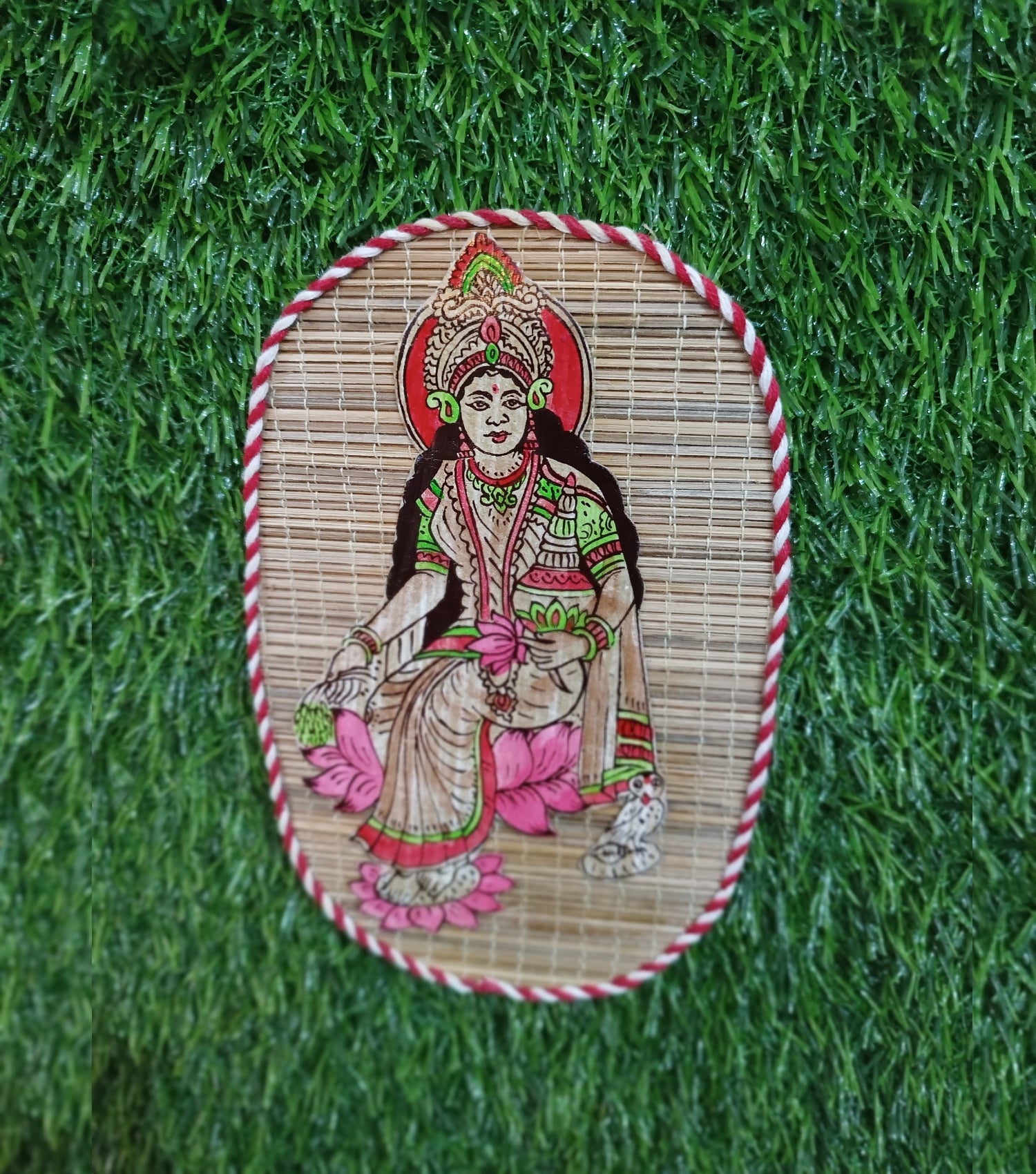 Bamboo Mat Wall Décor 7.5*4.5" (Laxmi)