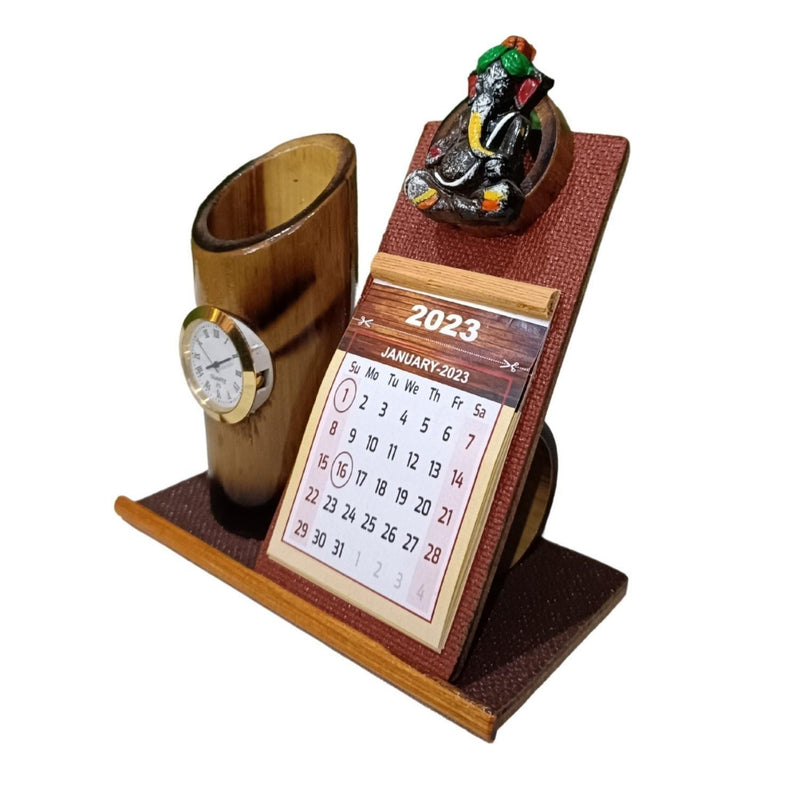 Handicraft Bamboo pen stand flower vase for home and office 