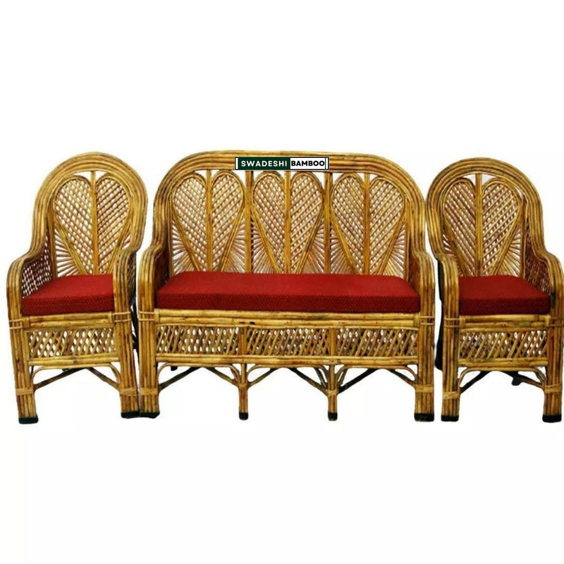  Handmade Bamboo 5 Seater Designer Sofa Set with table 