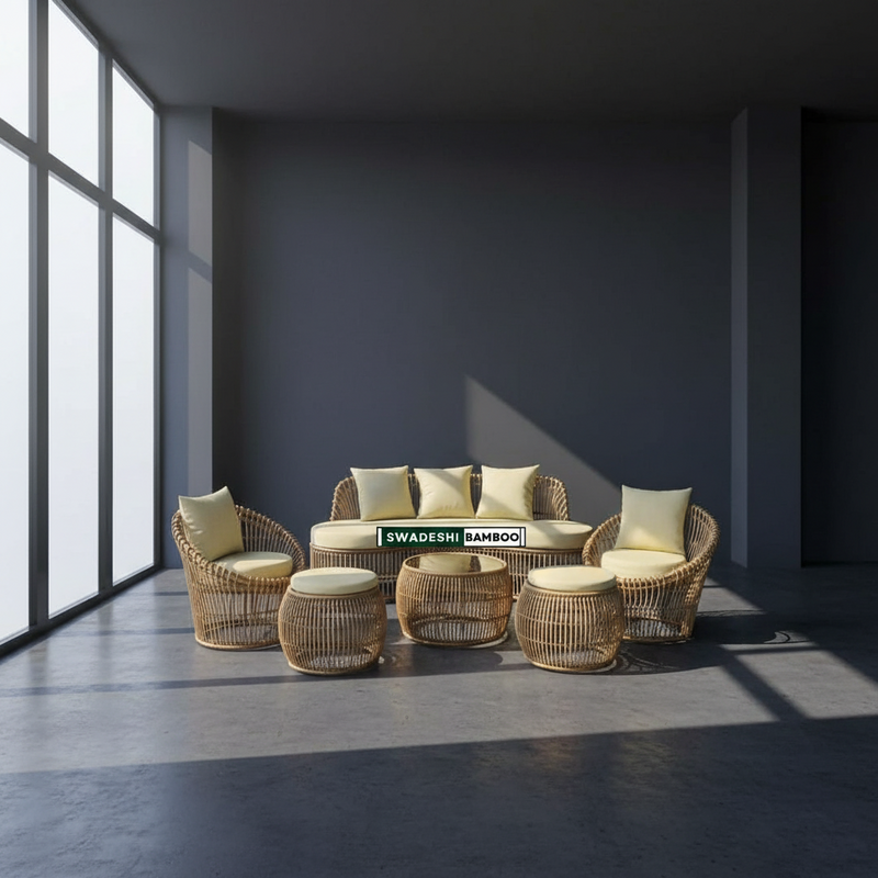 Handwoven Bamboo Sofa Set