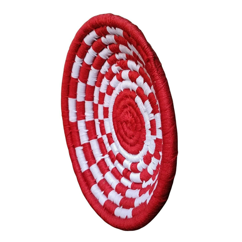 Handwoven Red Sabai Grass Wall Plate 9 inches