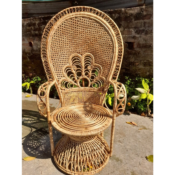 Bamboo Cane Webbing Peacock Chair For Living Room