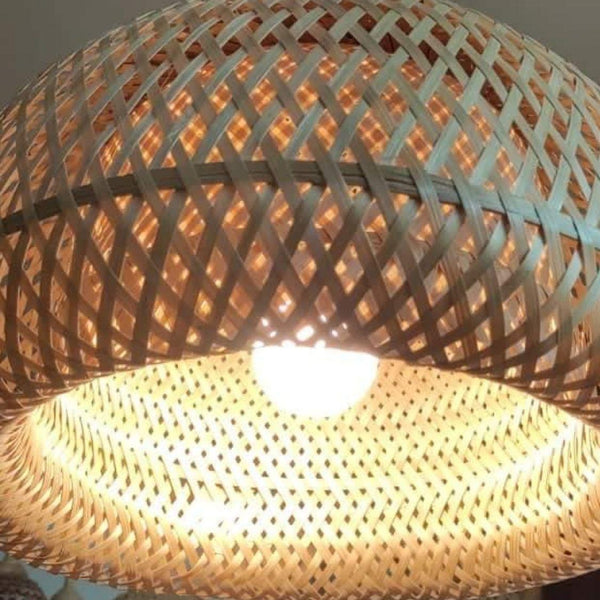 Wicker Bamboo Hanging Lamp Shade for Home office decor | (Set of 1) - swadeshibamboo