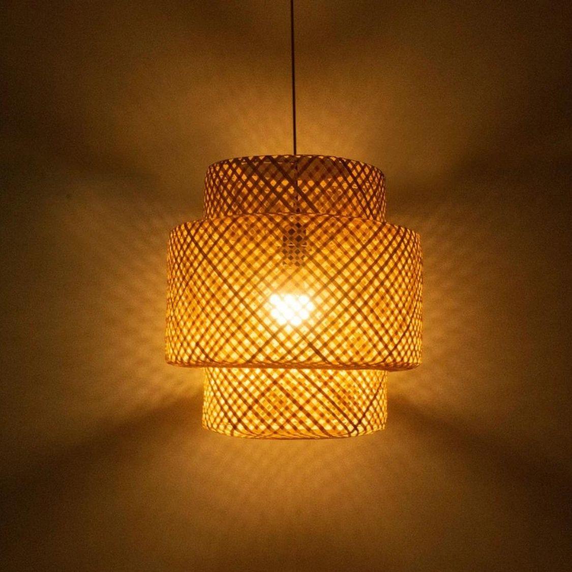 Bamboo Ceiling Light Hanging Lamp Shade - swadeshibamboo