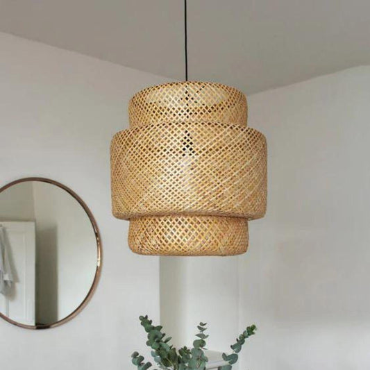 Bamboo Ceiling Light Hanging Lamp Shade - swadeshibamboo