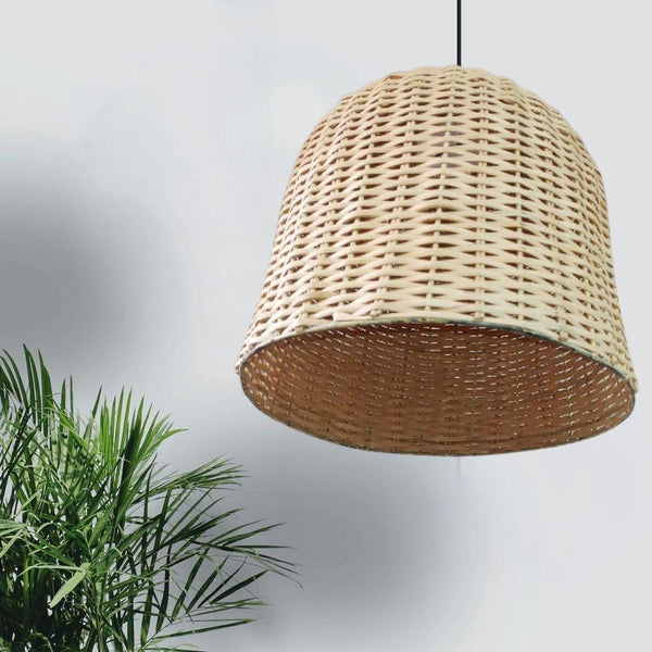 Bunai Bamboo Cane Hanging Lamp Shade (+ Bulb & Holder) for Home decoration (16