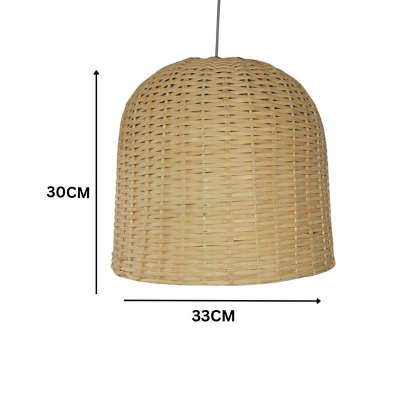 Bunai Bamboo Cane Hanging Lamp Shade (+ Bulb & Holder) for Home decoration (16