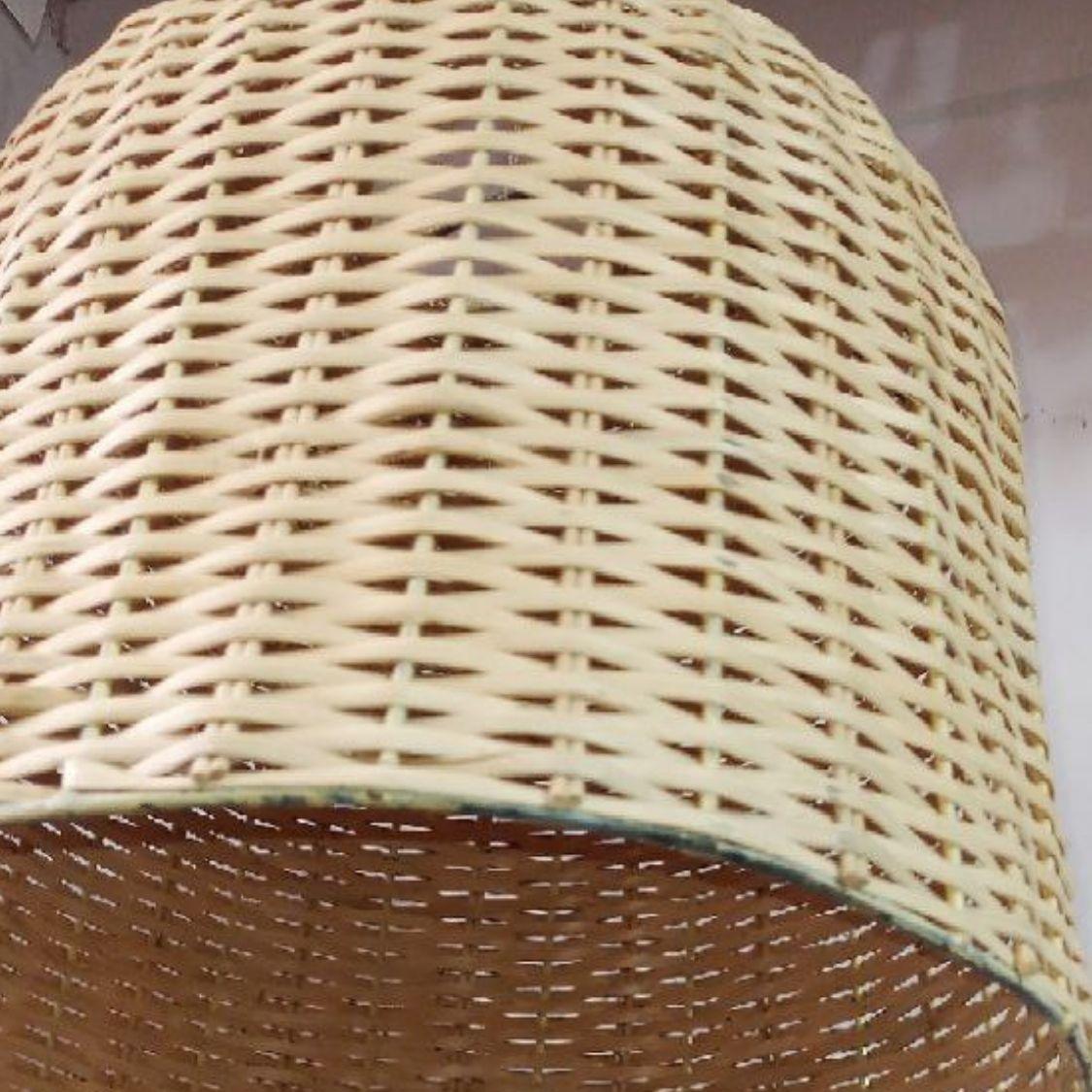 Bunai Bamboo Cane Hanging Lamp Shade (+ Bulb & Holder) for Home decoration (16") - swadeshibamboo