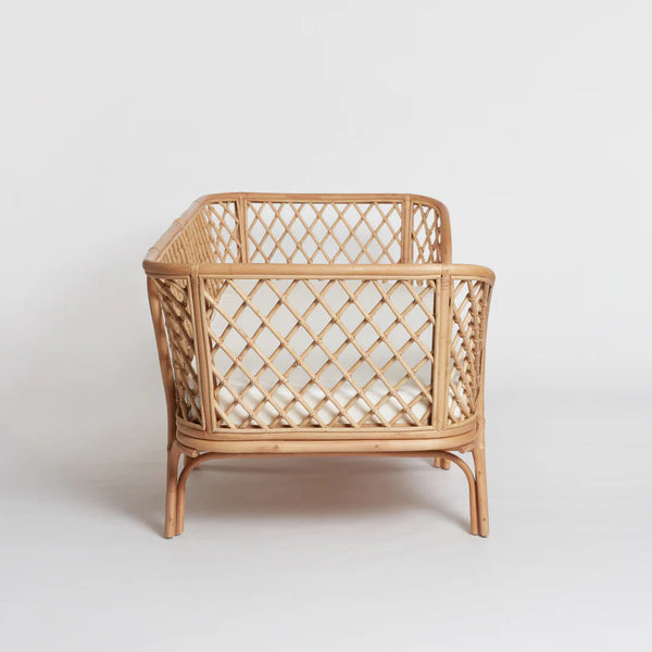 Cane two seater sofa couch, settee for Home, Office and Garden