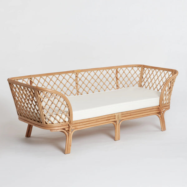 Cane two seater sofa couch, settee for Home, Office and Garden
