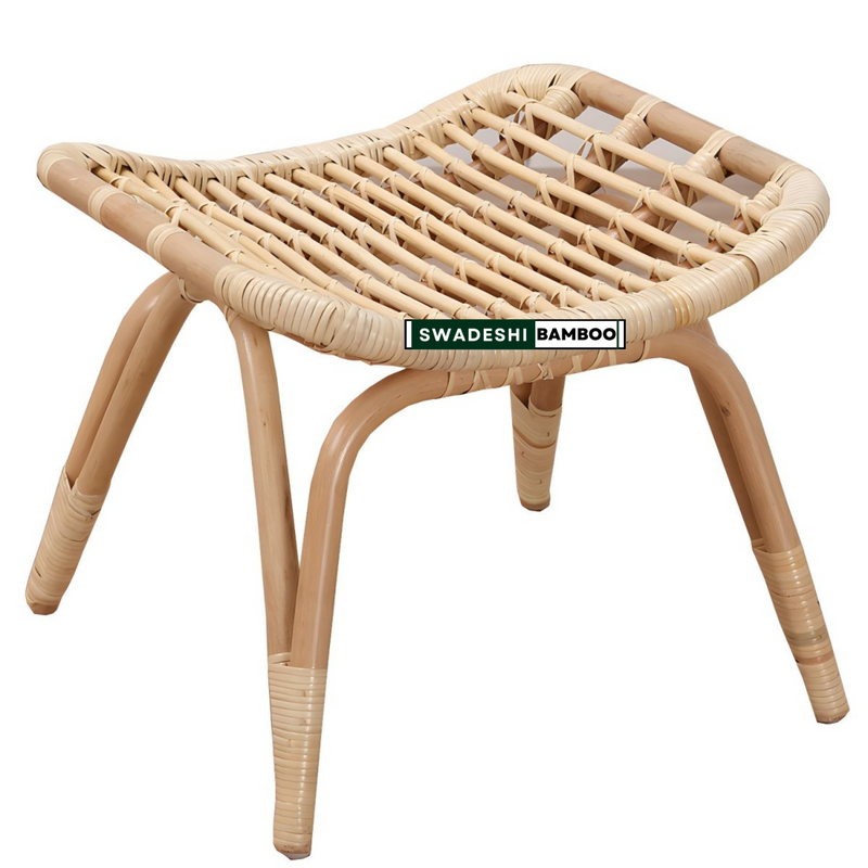 Natural Rattan Footstool I Muda for Living Room, Balcony and Garden
