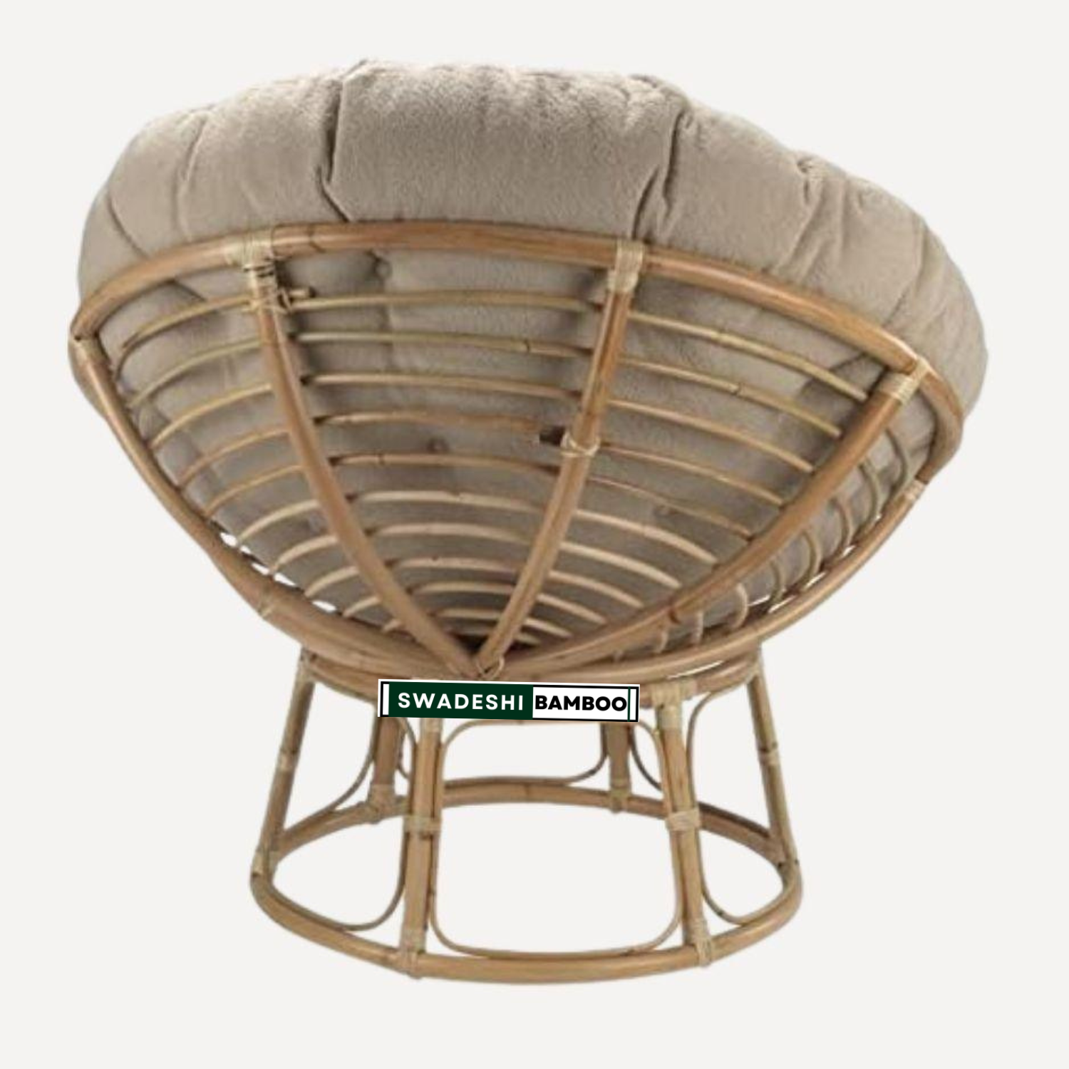 Sofa Chair Rattan Papasan Chair With Cushion Swadeshi Bamboo Cane