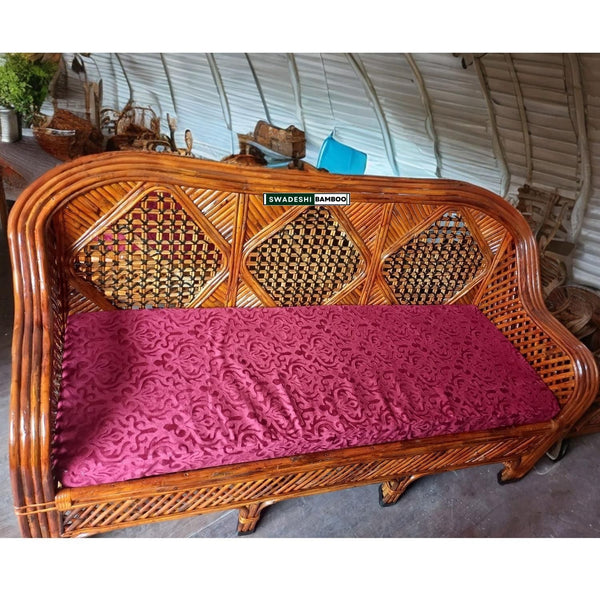 Rattan Bamboo 5 Seater Designer Sofa Set with table For Home, Office and Garden