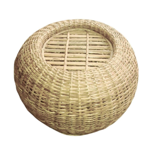 Bamboo bunai Stool muda | Cane round Muda for Living Room, Balcony and office - swadeshibamboo