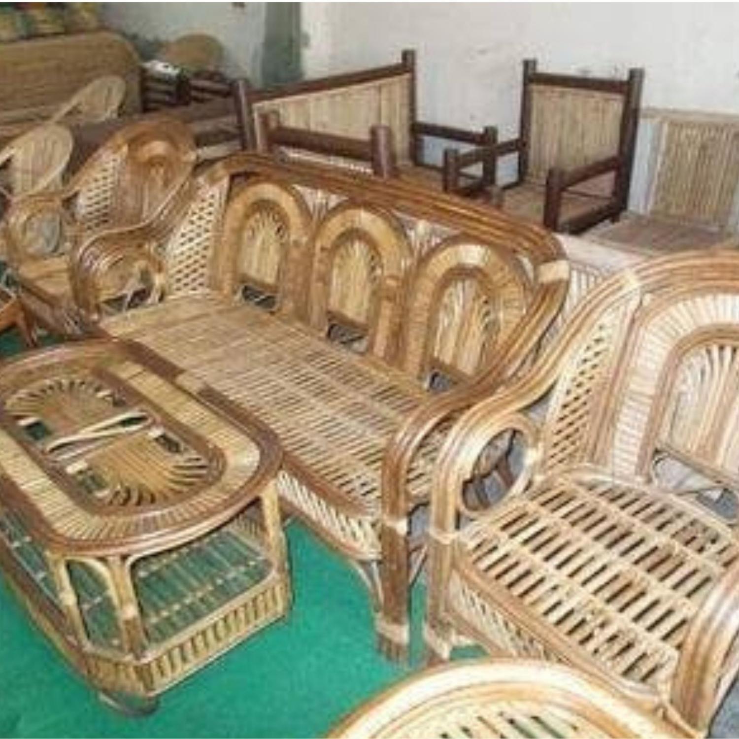 Cane Bamboo Sofa Set - swadeshibamboo