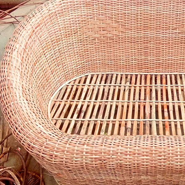 Bamboo Cane Three Seater Sofa, Sofa Couch for Home, Living Room, Garden, Office, Resort, Hotels
