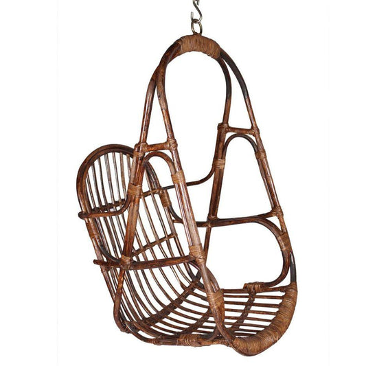 Swadeshi Bamboo Cane Swing Jhula | Single Seater Cane Wood Swing Chair | Indoor and Outdoor swing | Rattan Cane Jhula for Balcony, Patio, Garden, Restaurant | Size- Medium - swadeshibamboo