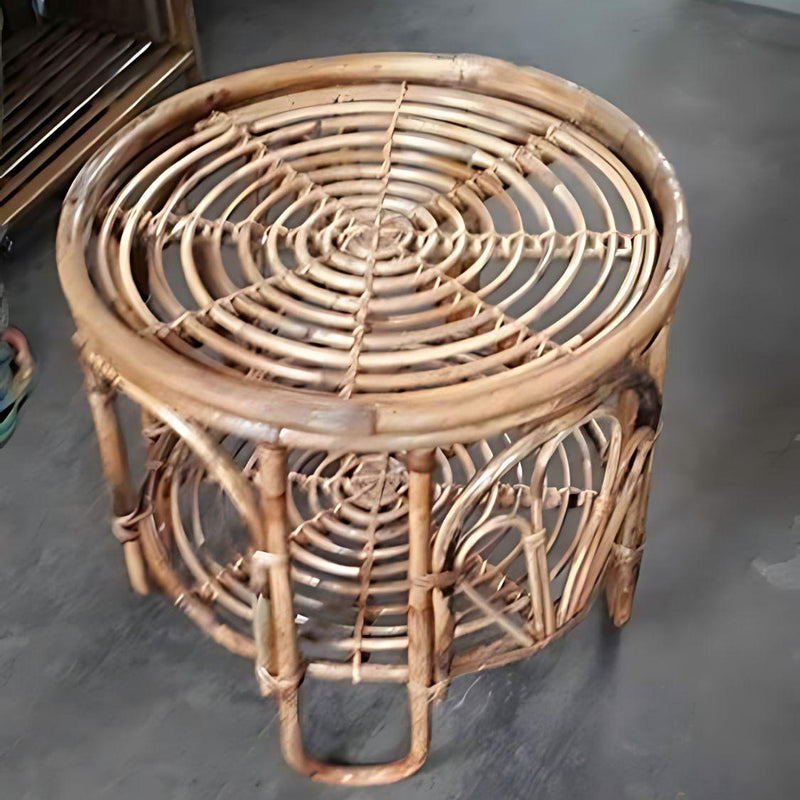 Swadeshi Bamboo Cane Wicker Bamboo Round center Table | Tea Coffee Table for Home, office, Balcony and Garden - swadeshibamboo