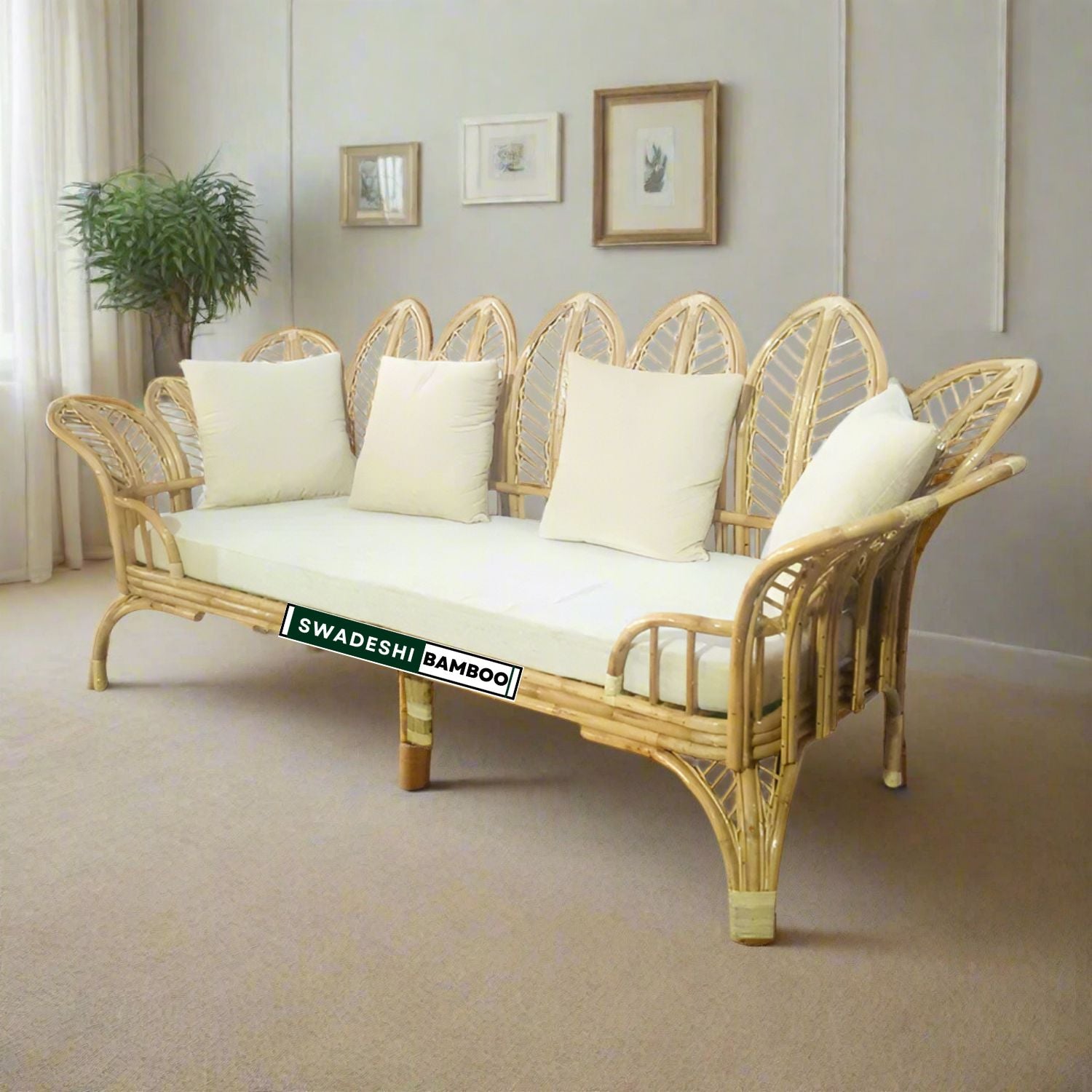 Three Seater Wedding Cane sofa Set 