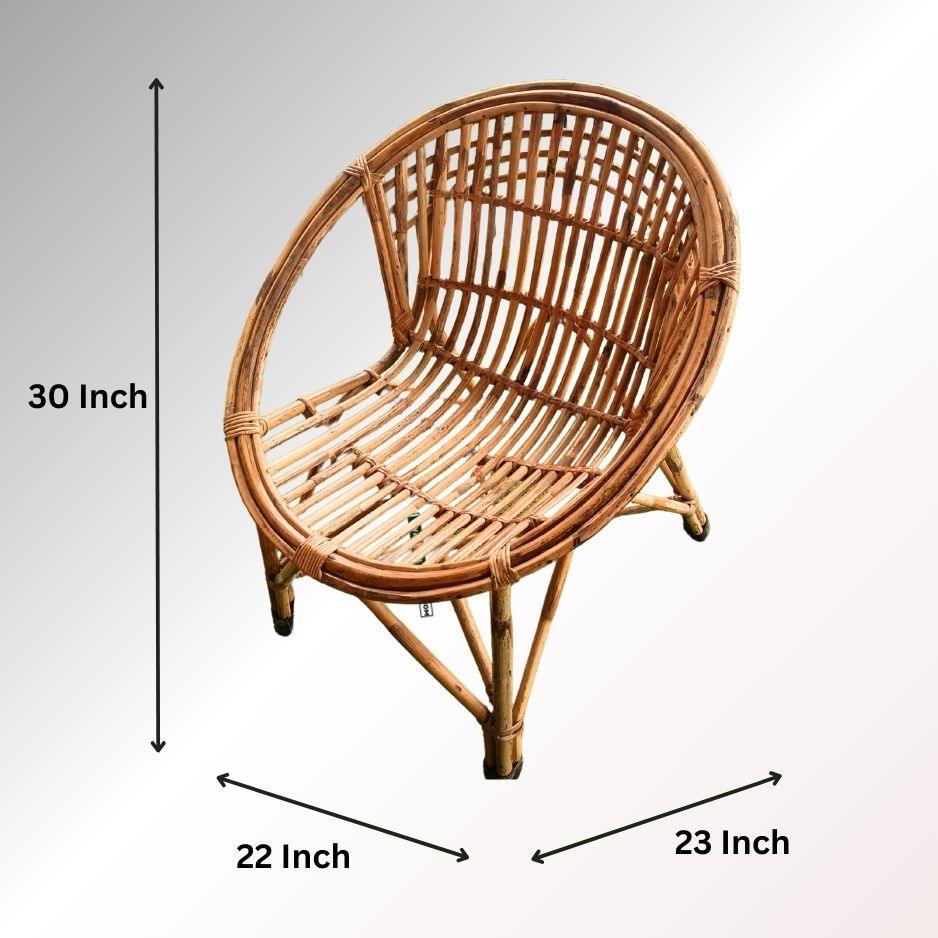 Swadeshi Bamboo Cane Rattan circle Designer Chair(Set of 2) for Home, Office, Restaurant, Hotel, Garden & Balcony - swadeshibamboo