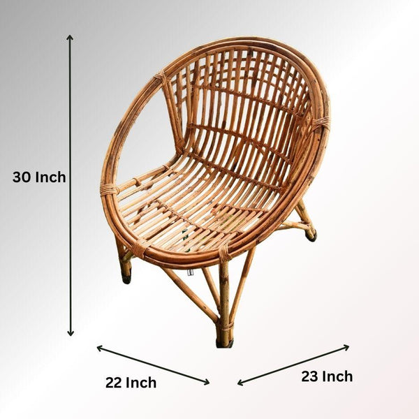 Swadeshi Bamboo Cane Rattan Circle Designer Chair for Home, Office, Restaurant, Hotel, Garden & Balcony (Set of 4 chair with table) - swadeshibamboo