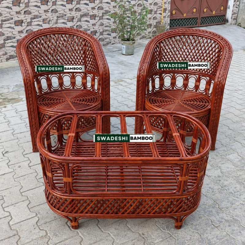 Classic Bamboo Chairs With Table (2 Chairs + 1 Table)