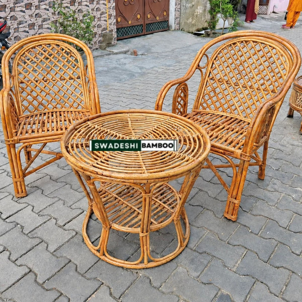 Bamboo Chairs Set With Table (2 Chairs + 1 Table)