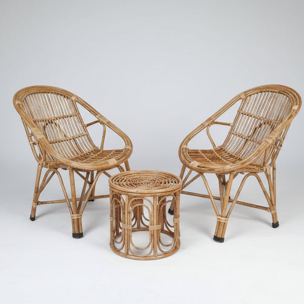 bamboo chair set of 2 and table 