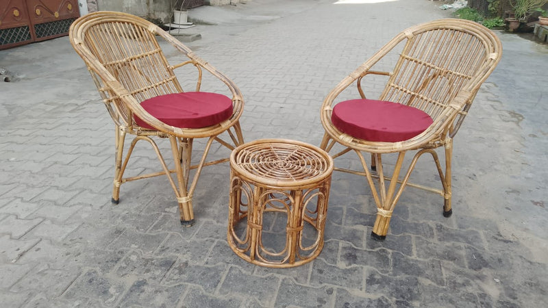 Set of 2 Bamboo Chair Set with Table