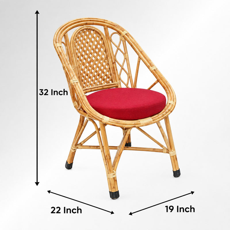 Bamboo Cane Rattan arm Designer Chair for Home Garden & Balcony
