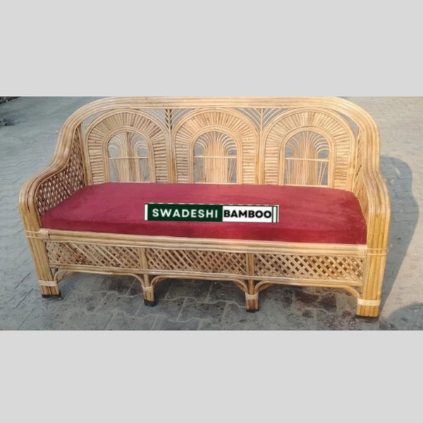 3-Seater Sofa Couch for Home, Living Room, Garden, Office with Cushion (Rajdarbar Design)