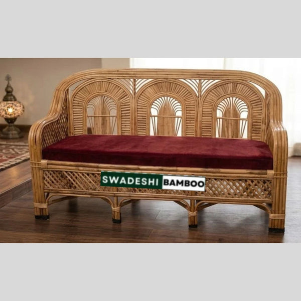 3-Seater Sofa Couch for Home, Living Room, Garden, Office with Cushion (Rajdarbar Design)