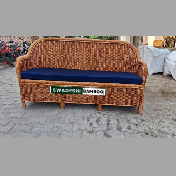 Bamboo Cane Three Seater Sofa, Sofa Couch for Home, Living Room, Garden, Office, Resort, Hotels