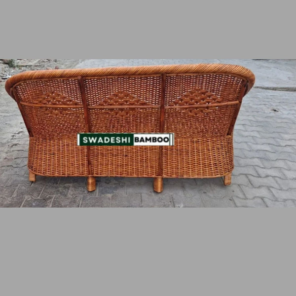 Bamboo Cane Three Seater Sofa, Sofa Couch for Home, Living Room, Garden, Office, Resort, Hotels