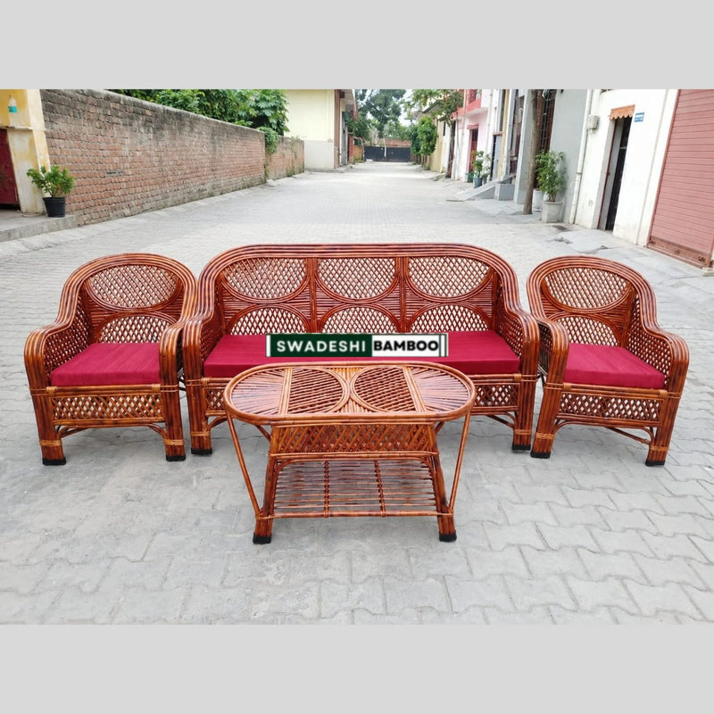 Cane and Bamboo Sofa Set