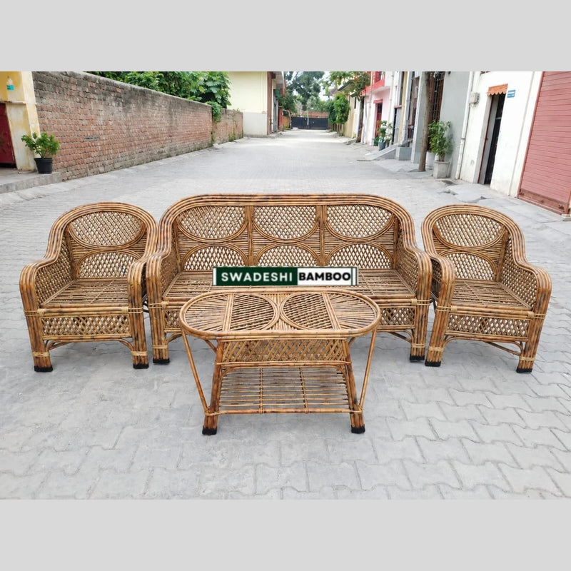 Cane and Bamboo Sofa Set