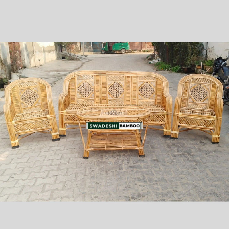 Bamboo Sofa Set with Table for Home and Garden