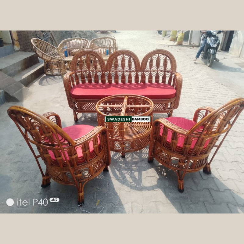 Bamboo 5 Seater Designer Sofa Set with table