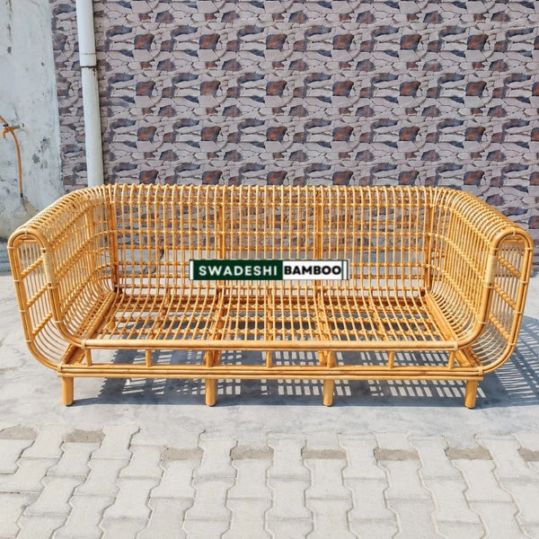 Handmade Rattan cane Sofa 3 seater I Cane Outdoor/Indoor/ living Room Sofa | Cane garden sofa