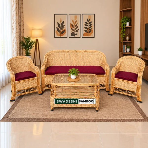 Bamboo sofa set with Table for Home, Living Room, Office, Garden, Resort