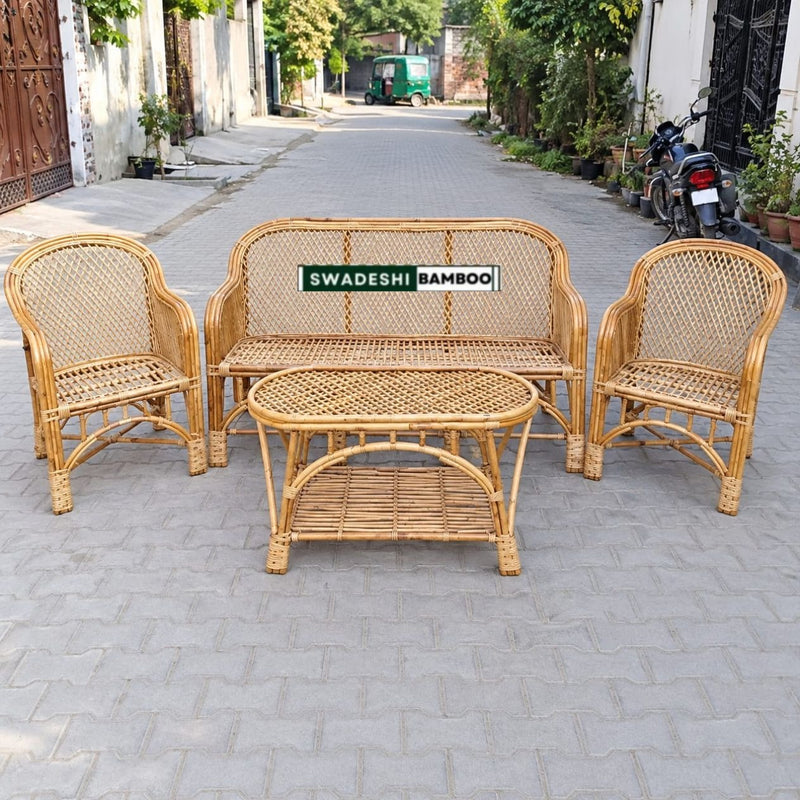 Bamboo Cane 5 Seater Designer Sofa Set