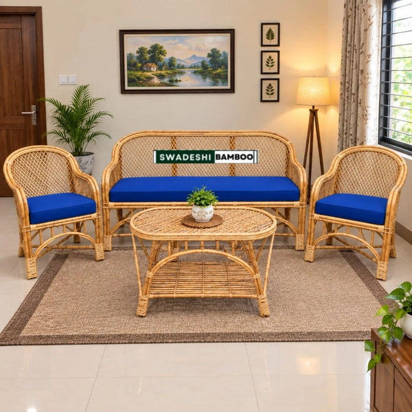 Bamboo Cane 5 Seater Designer Sofa Set
