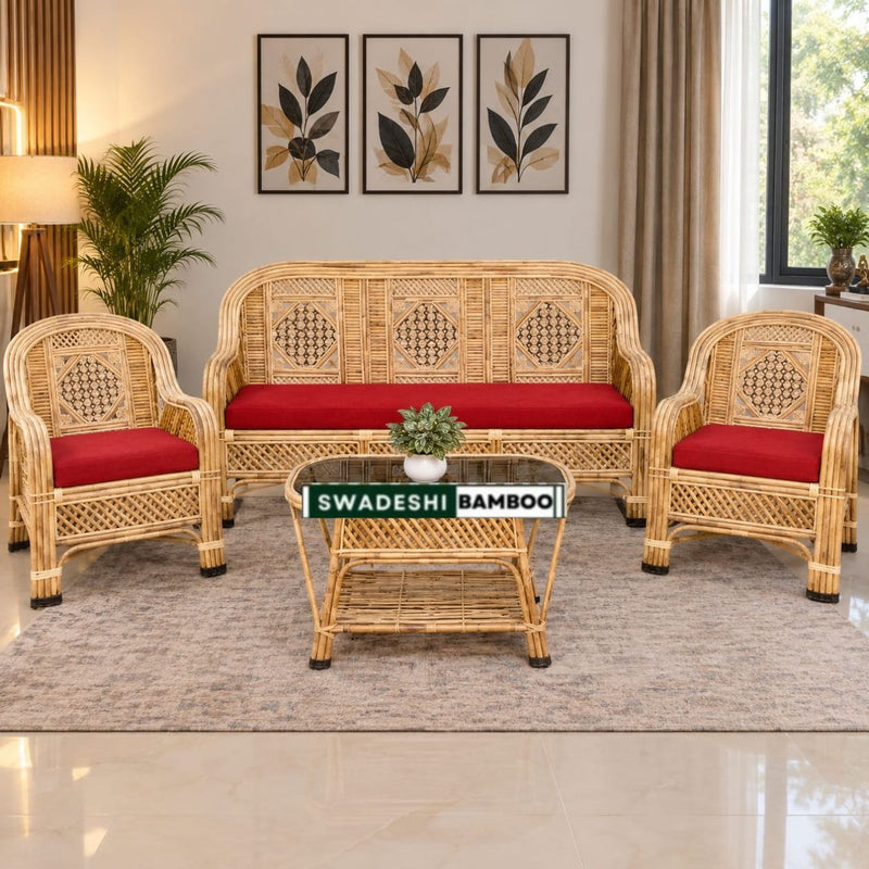Bamboo Sofa Set with Table for Home and Garden