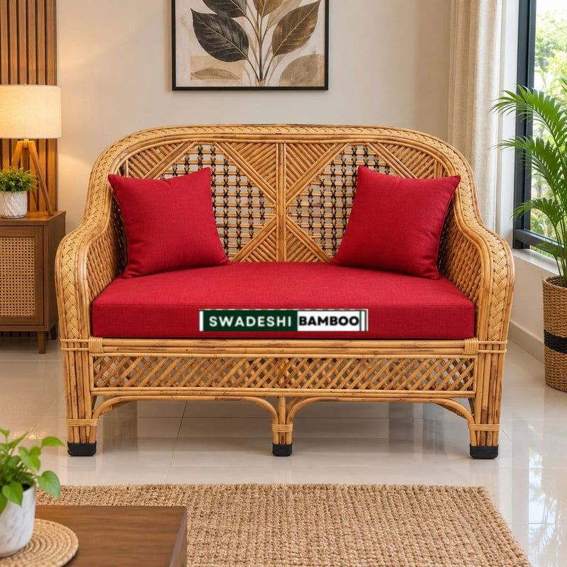 Two Seater Bamboo Couch for Home office Balcony & garden, Reception, Hotel & Resort