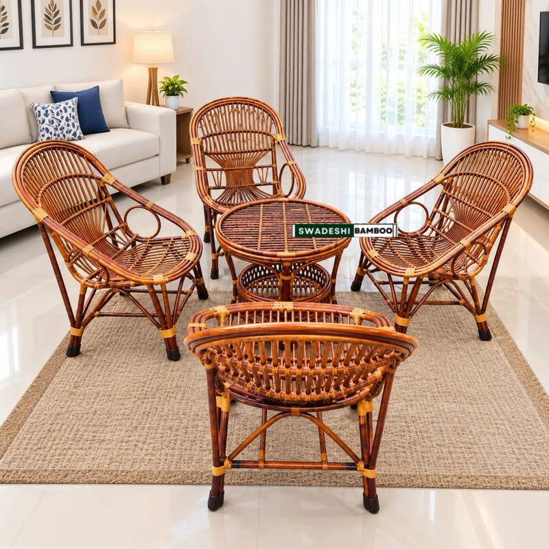 Queen Chair for Home, Office, Restaurant, Hotel, Garden & Balcony (Set of 4 chair with table)